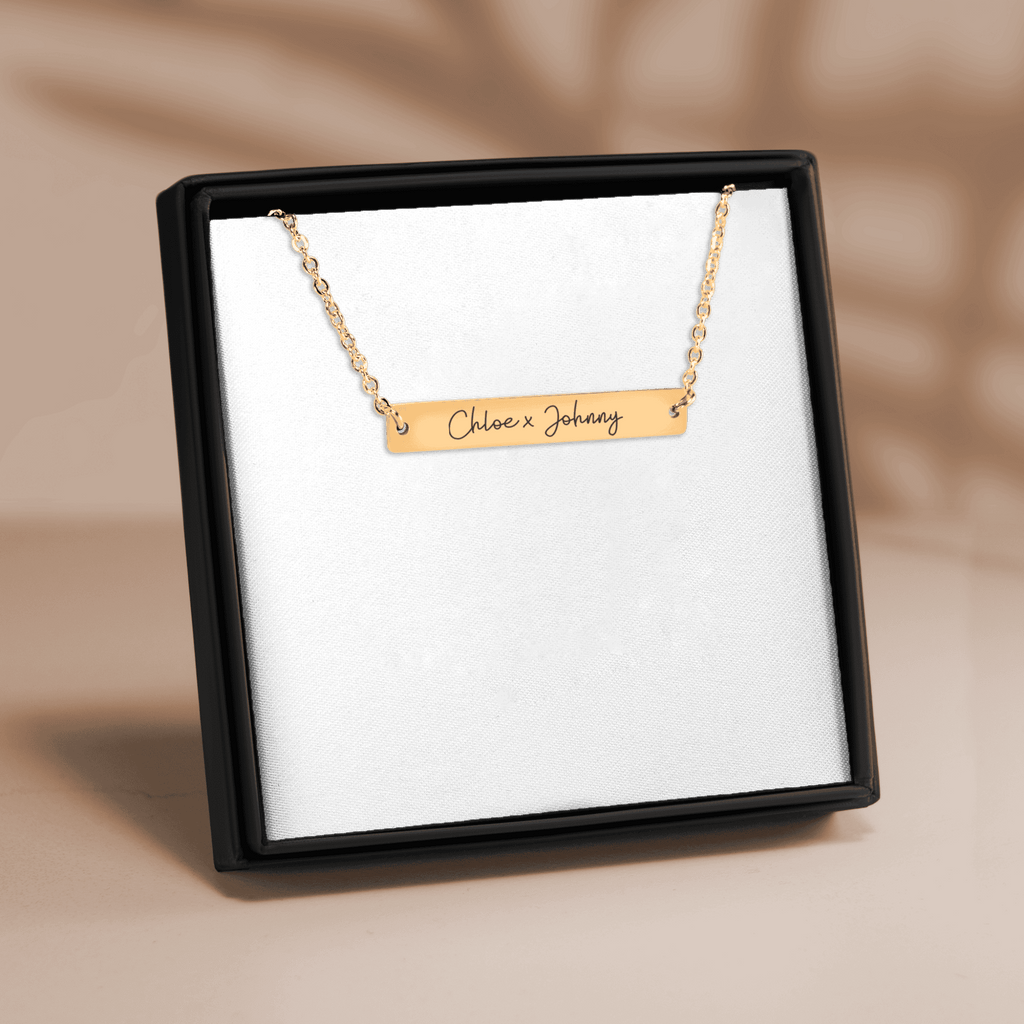 Name Tag Horizontal Bar Necklace