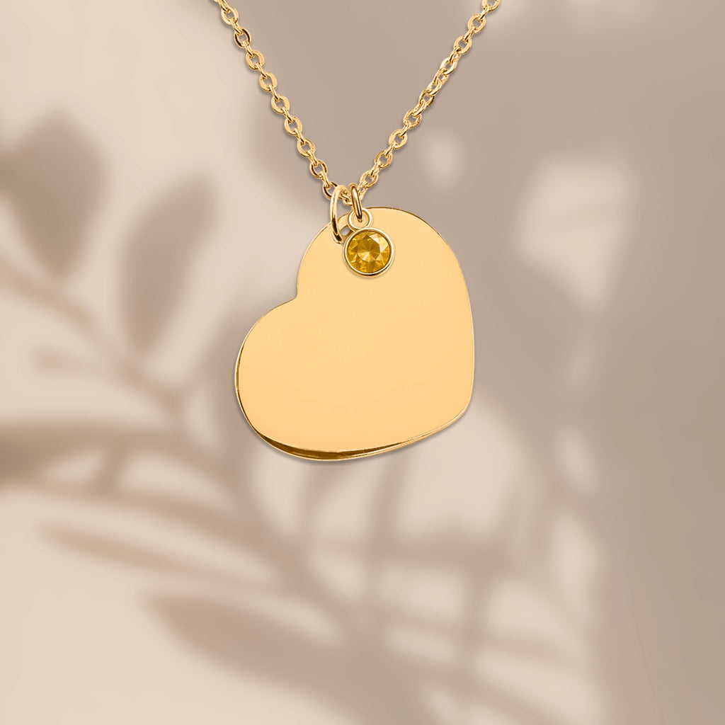 Heart Necklace with Birthstone