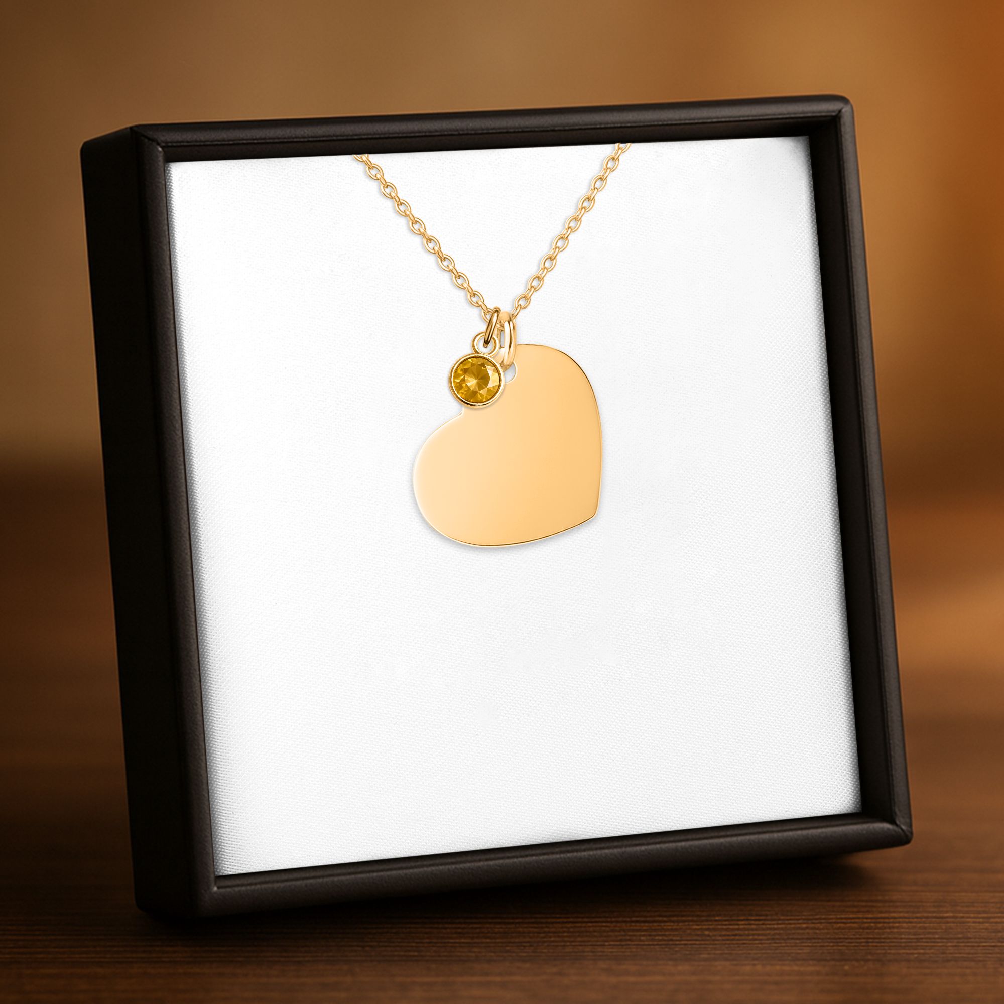 Heart Necklace with Birthstone
