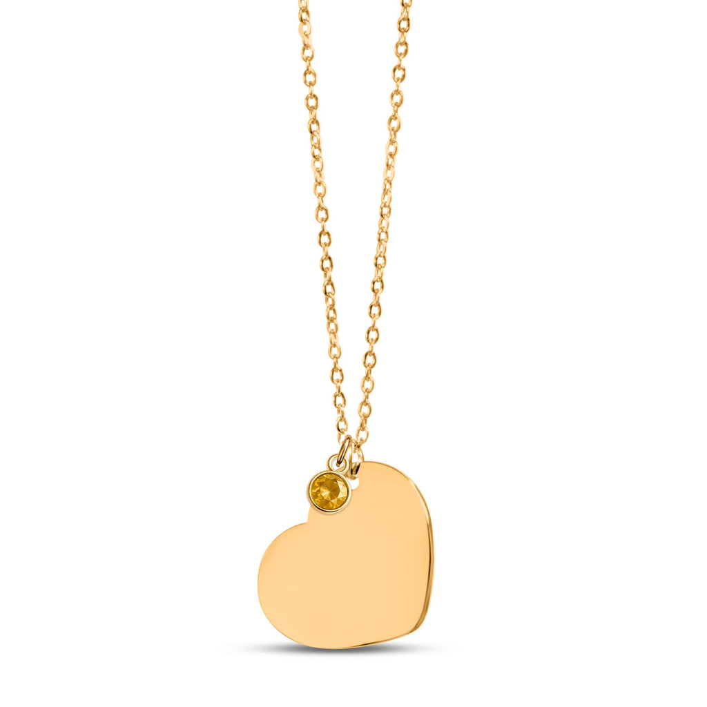 Heart Necklace with Birthstone